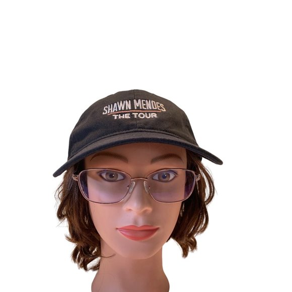 Shawn Mendes The Tour Concert Baseball Cap Hat Rose Embroidered Black Fabric OS - Picture 2 of 6